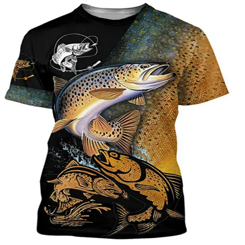 Man's T-shirt 3D Print Carp Fishing Weekend leisure Outdoor T-shirt Short Sleeve Harajuku Streetwear Oversized T-shirt