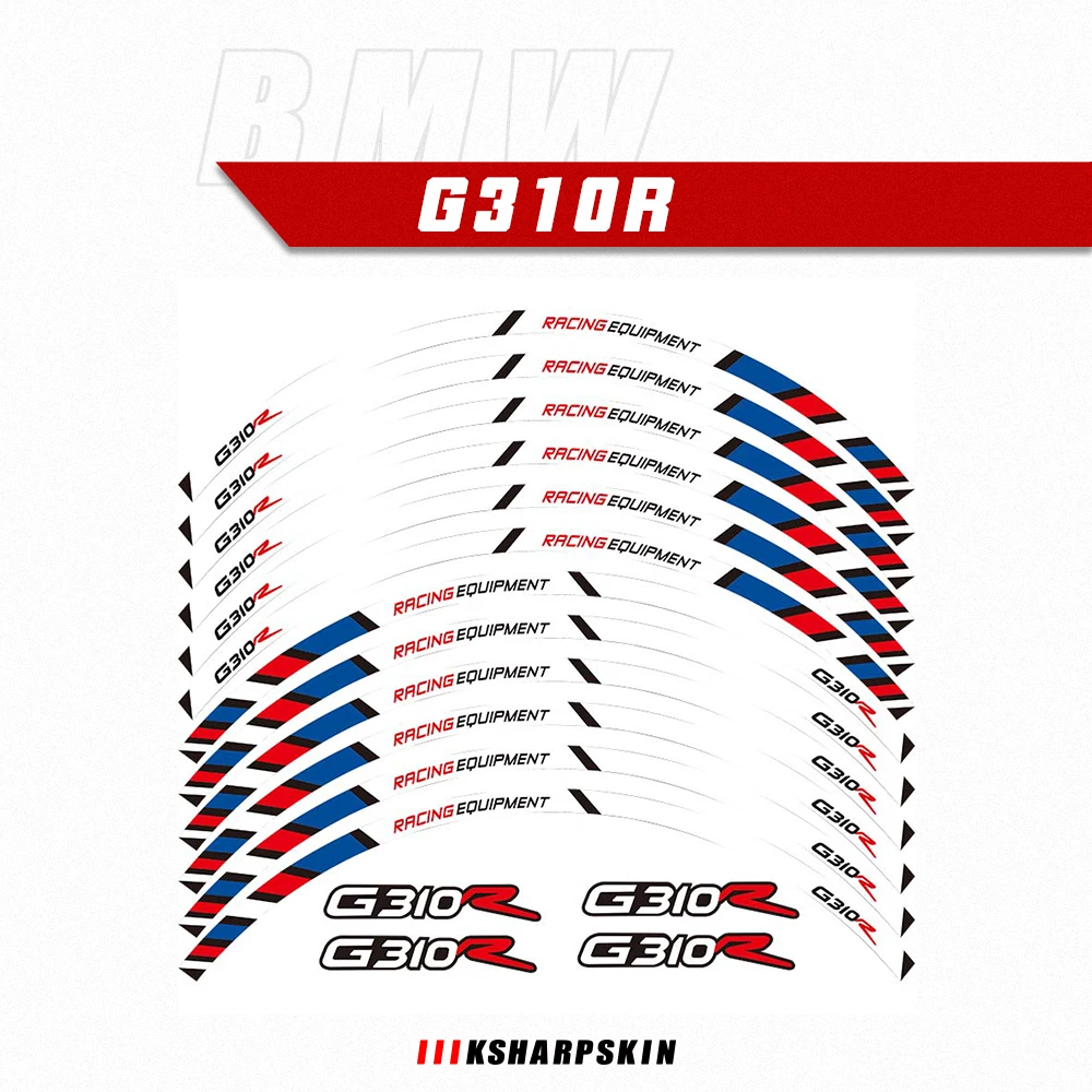 Motosiklet yarış ekipmanları aksesuarları tekerlek lastik jant dekorasyon BMW G310R g310 r için yapışkan yansıtıcı çıkartma