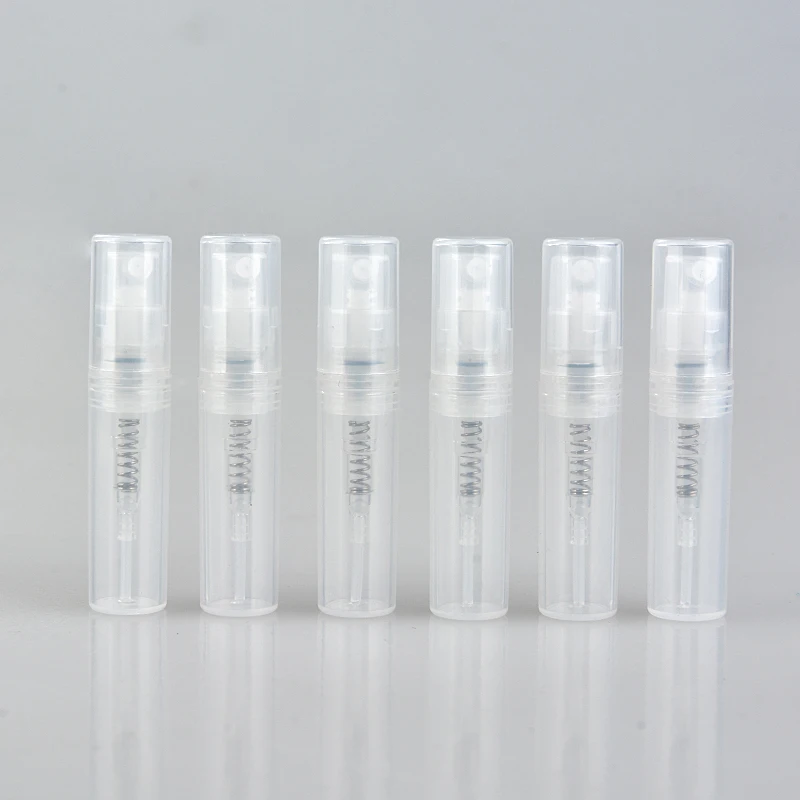 100pcs/lot 2ml 3ml 5ml Plastic Spray Perfume Bottle Refillable Oil Bottles Atomizer Mini Protable Cosmetics Container