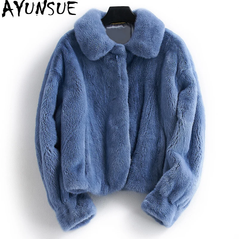 

AYUNSUE Real Mink Coat Female Natural Fur Coats Winter Jacket Women Luxury Warm Jackets for Women Clothes 2020 Manteau Femme MY
