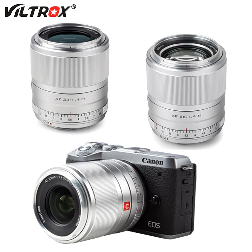 

Viltrox 23MM 33MM 56MM F1.4 M STM AF Large Aperture Auto Focus Portrait Lens for Canon EOS M Camera M3 M5 M6II M10 M50 M100 M200