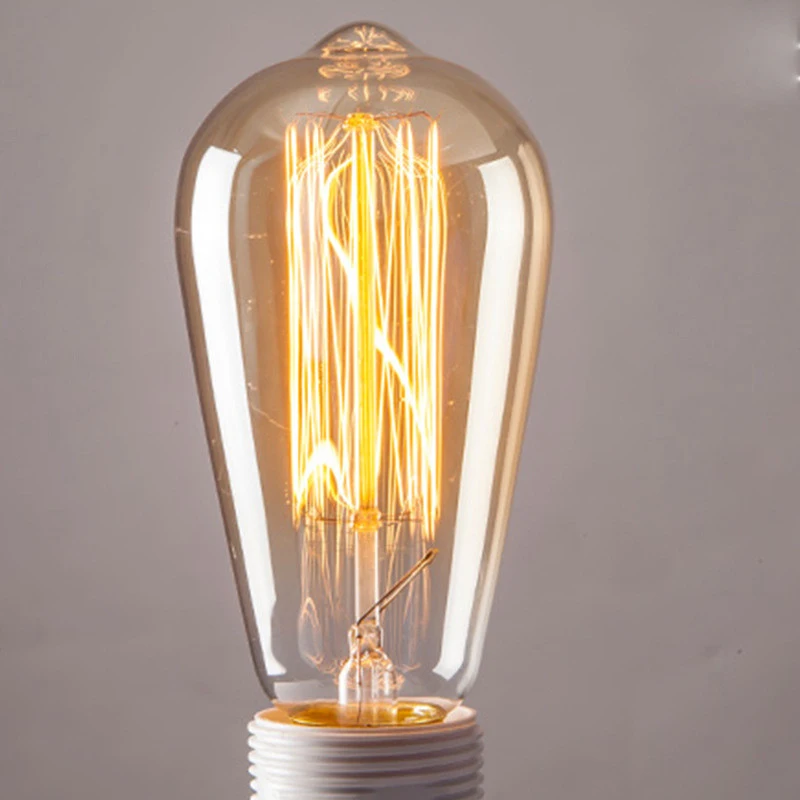 Imagem -03 - Lâmpada Incandescente de Edison Vintage Retro Filamento Quente Branco St64 220v 40w 60w E27