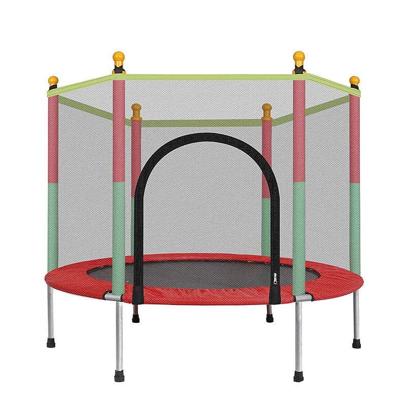 Children Trampoline Round Mute Fitness Safety Mesh Trampoline Kids Bed Furniture Baby's Mobile Park Children Indoor Playground