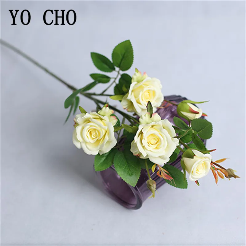 5 Chi Nhánh Nắng Hoa Hồng Lụa Nhân Tạo Hoa 10 Đầu Hoa Hồng Giả Flores Cưới Hoa Đảng Nhà Bàn Hoa Trang Trí