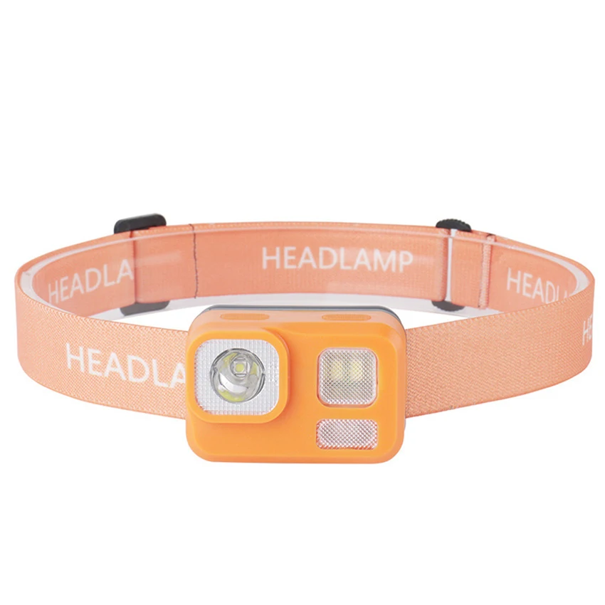 Lampada frontale a LED torcia 160 Lumen 3 modalità, alimentata a batteria, lampada frontale impermeabile luce rossa per campeggio all'aperto corsa in bicicletta