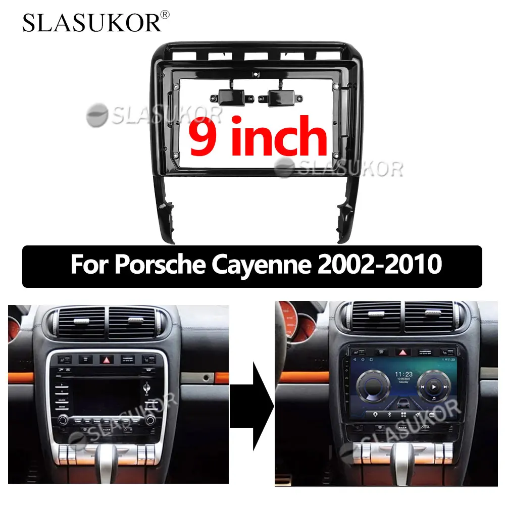 9 inch Android Car For Porsche Cayenne 2002-2010 Dash Panel Frame Trim Insta android Multimedia player llation Kit Cabus Cable