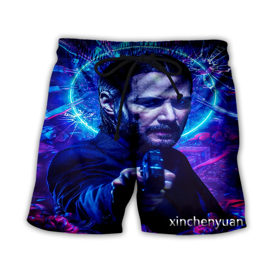 

Новые мужские/женские Уникальные Модные Повседневные Шорты xinchenyuan John Wick с 3D принтом, модная уличная одежда, мужские свободные спортивные шорты T12