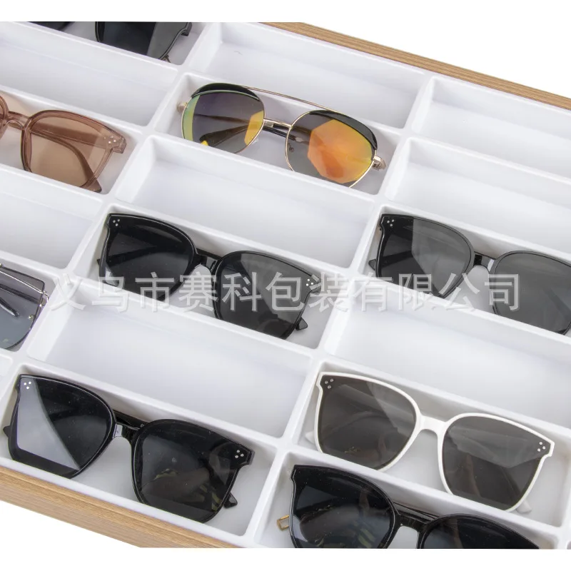 Opslag Glazen Rack Zonnebril Dispaly Lade 24 Grid Fluwelen Display Case Organizer Box Winkel Venster