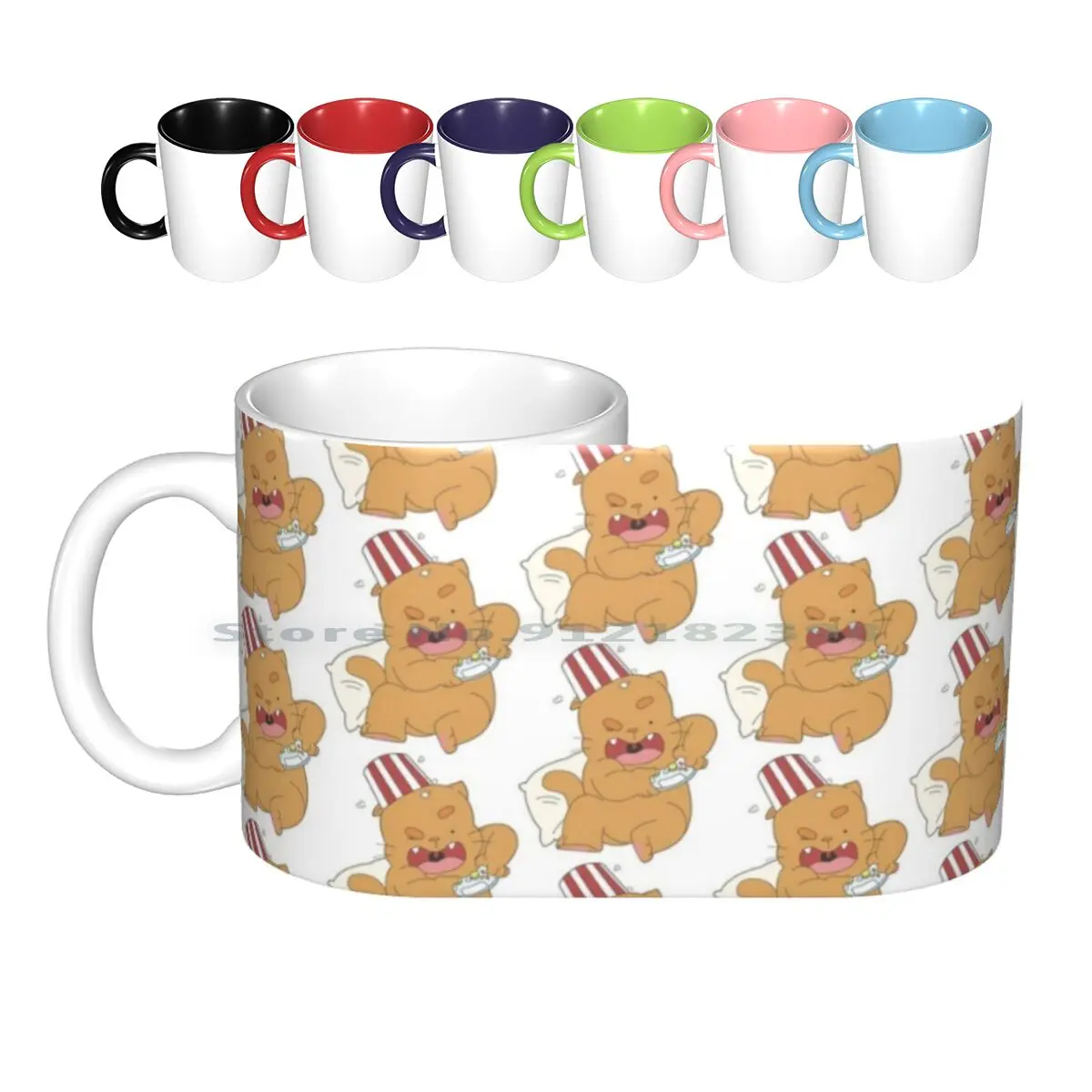 My Neighbors Are All Cats-Woofie Is Having The Perfect Night In With Snacks And Games! Ceramic Mugs Coffee Cups Milk Tea Mug