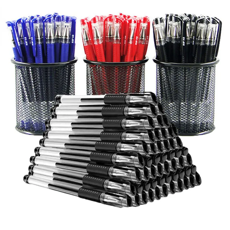 1Pcs Gel Pen Ink Blcak Blue Red Writing Pen Student School Stationery Office Supplies