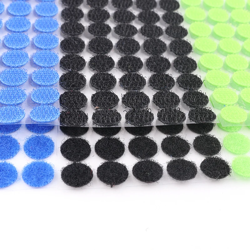 15mm Round Self Adhesive Tape Dots Stickers Colorfull Valcro Nylon Hook And Loop Klittenband Tape 100pairs