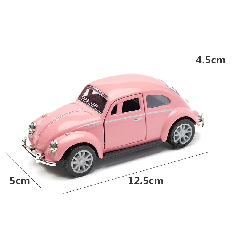 1:32 Alloy Diecast BEETLE Vintage Cabriolet Car Model Classic Pull Back Car Miniature Vehicle Replica For Collection Gift Kids