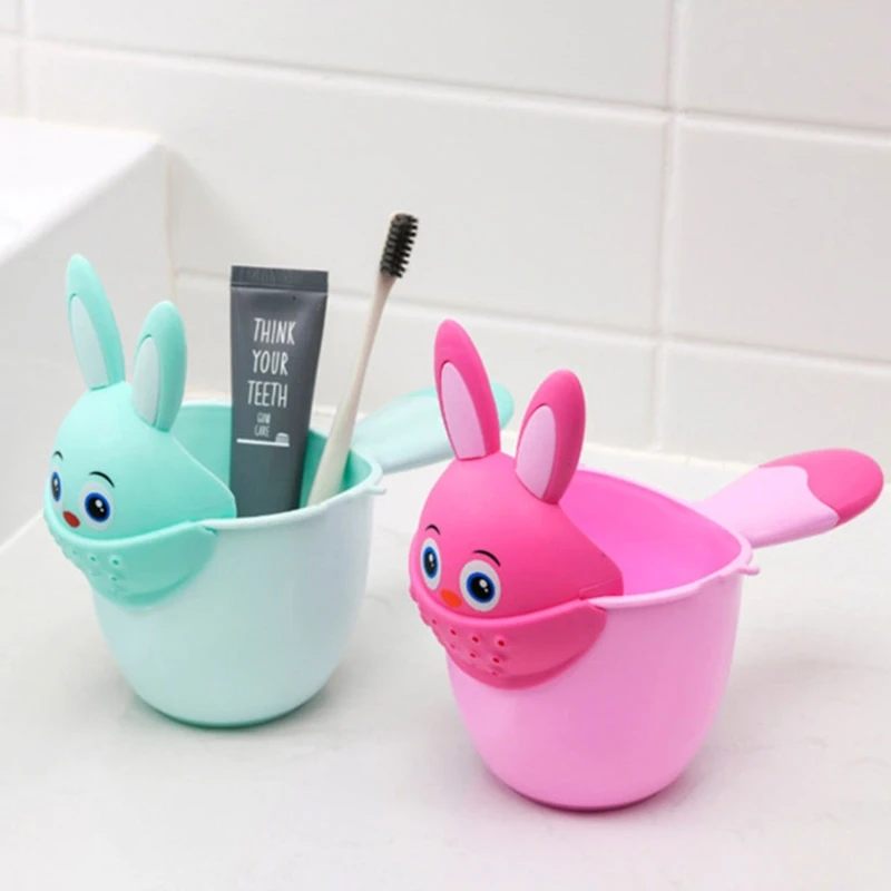 Baby Bath Waterfall Rinser Kids Children Shower Shampoo Rinse Cup Cute Cartoon Shower Washing Head Watering Spoon Bathing Cups