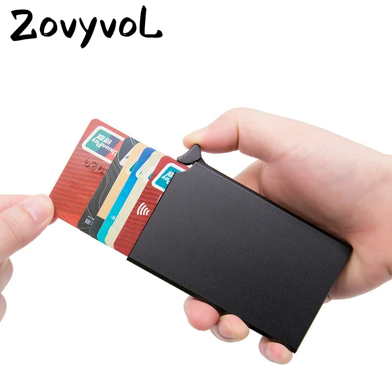 ZOVYVOL Custom Name Business Wallet Card Holder RFID Aluminum Box Case Card Holder Automatic Pop-up Anti-theft Bank Cards Holder