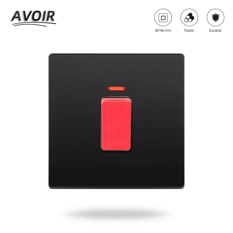 

Avoir 20A Water Heater Heat Switch High Power Switch Neon Air Conditioner Switch Wall Power Switch Plastic Panel