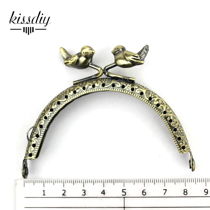 1PCS 26cm Antique Bronze M Shape Embossed Candy Bead Big Metal Purse Frame Bag Kiss Clasp Handle DIY Accessories