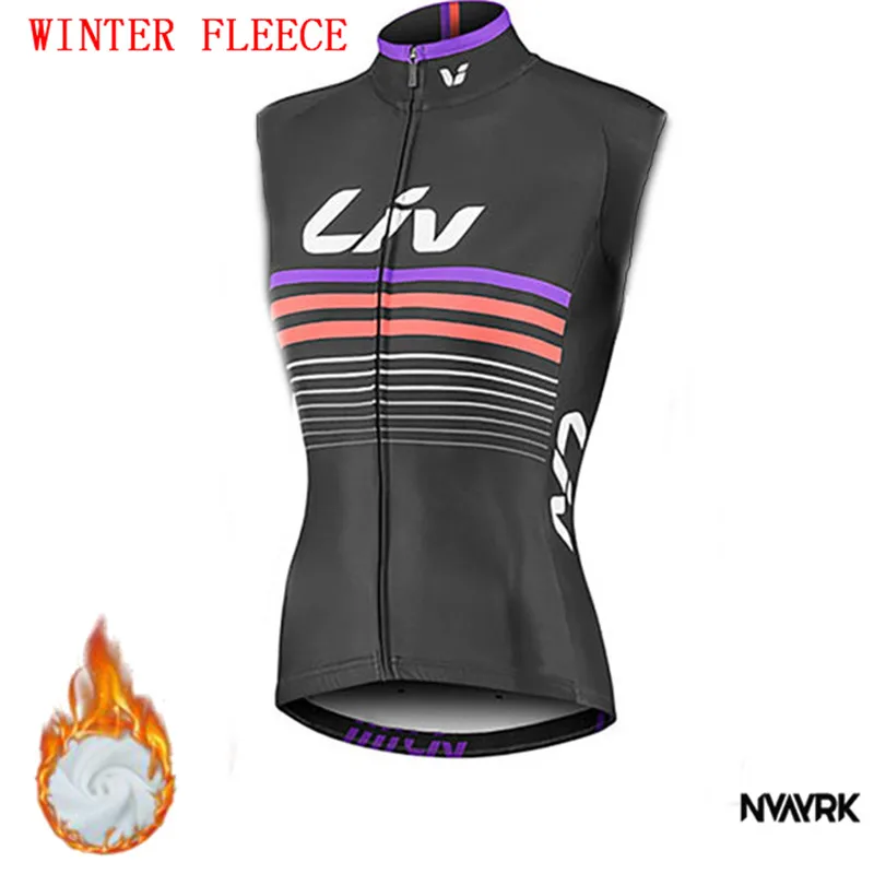 2021 Women's Liv Winter Thermal Fleece Windproof Vest Cycle Jersey Ropa Ciclismo Warm MTB Cycling Vest jacket suit