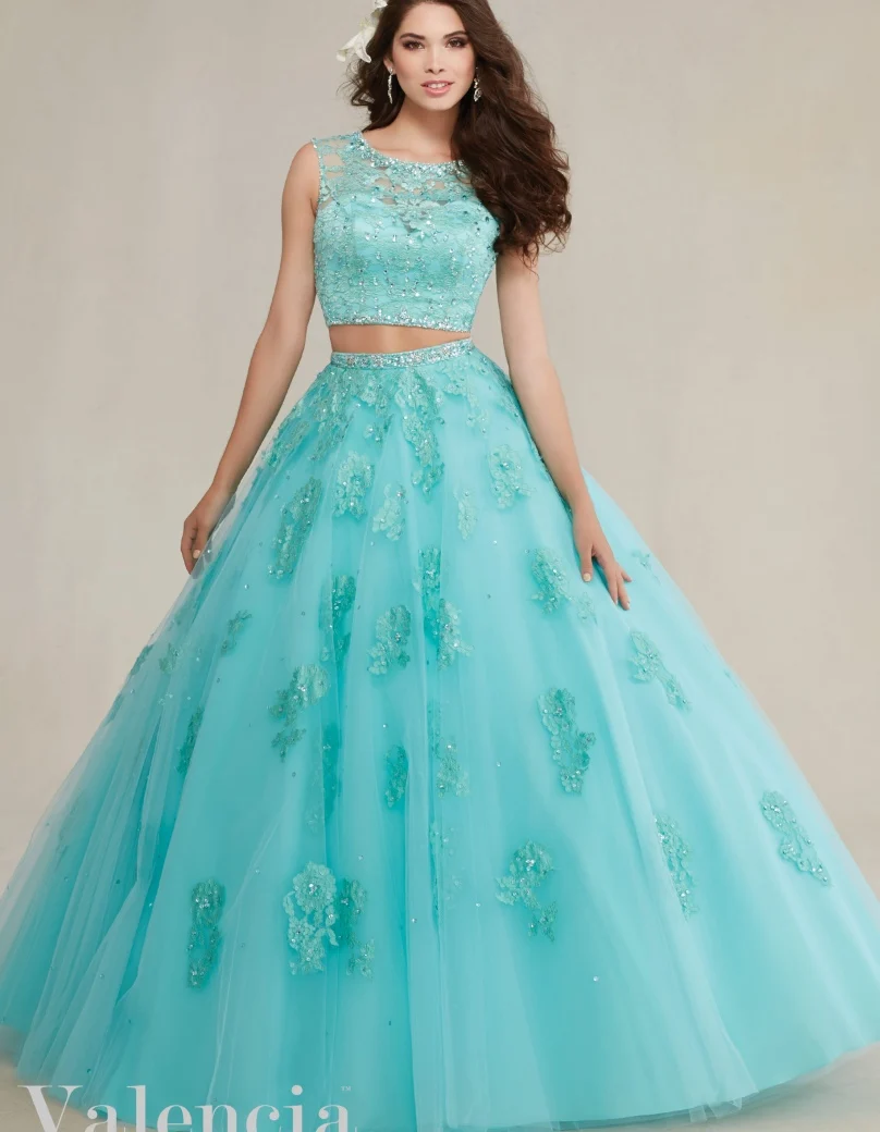 2 peça quinceanera vestidos baratos longo doce 16 princesa para 15 anos azul marinho aqua blush branco vestido de baile online