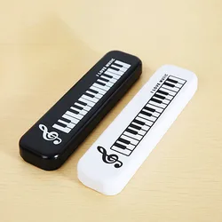 Estuche de lápices de notas musicales creativas para niños, mini Teclado de piano simple, llave triple, caja de papelería para estudiantes, regalos de oficina escolar