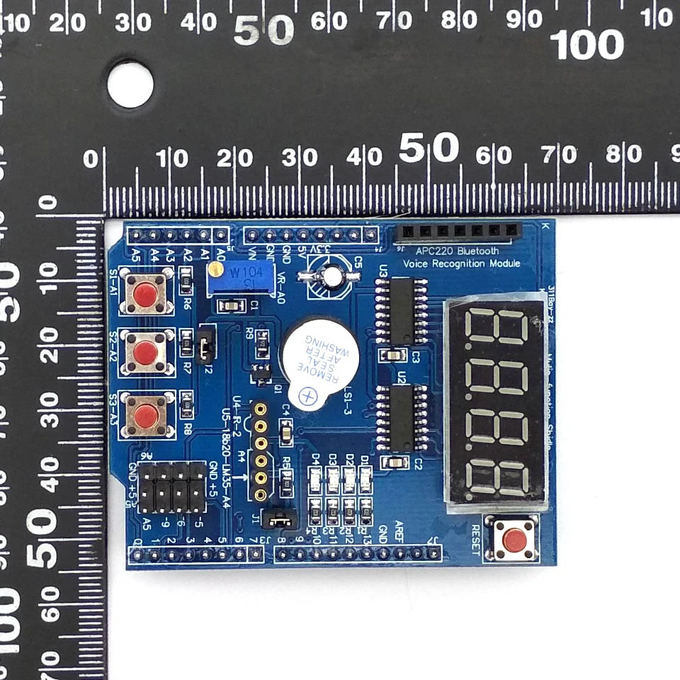 متعددة وظيفة درع مع الطنان LM35 4 أرقام LED الرقمية لوح تمديد وحدة ل اردوينو UNO R3 Lenardo Mega2560 Diy كيت