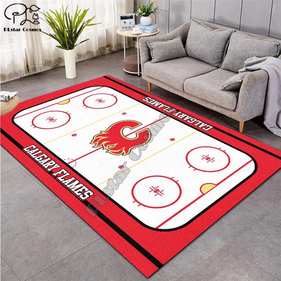 Tapis de hockey sur glace 3D antidérapant, tapis de sol doux, pour salle à manger, salon, chambre à coucher, style 03