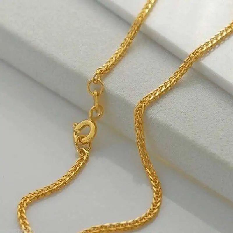 BEST AU750 Yellow Gold Necklace / 18K Perfect Foxtail Chain 2.0g / 17