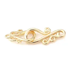 DoreenBeads-cierres de gancho de cobre hechos a mano, colgantes irregulares de Color dorado para hacer pulseras, regalos de joyería, 32mm x 10mm,2 uds.