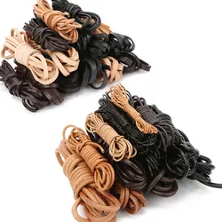 2meters Round Flat Genuine Leather Cord 1 2 3 4 5 6 8 mm Black Brown Leather Rope String Diy Bracelet Necklace Jewelry Making