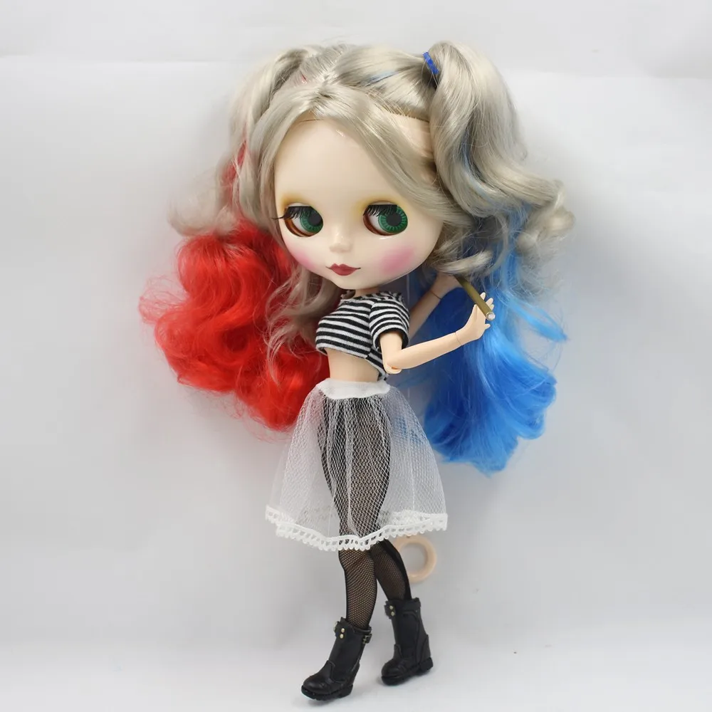 ICY DBS Blyth Doll Clawn cosplay Yellow mix red and blue hair white skin Joint body Neo 1/6 BJD ob24 anime girl