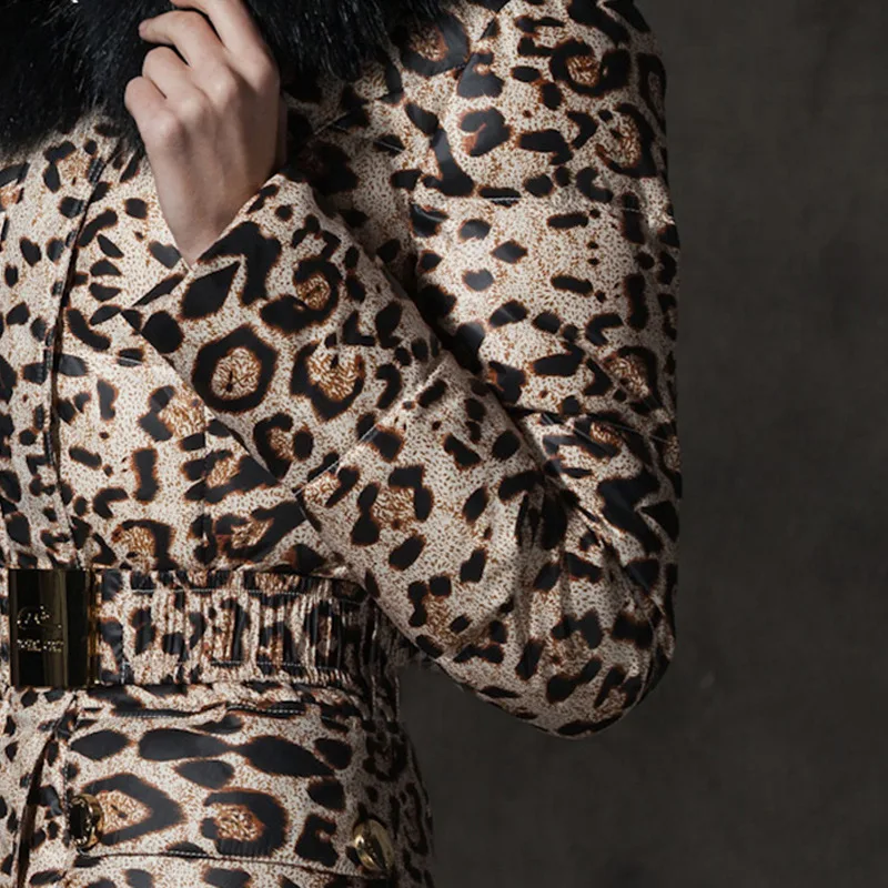 Unten Boollili Weiß Jacke Frau Mit Kapuze Leopard Winter Mantel Frauen Lange Warme Puffer Jacke Waschbär Pelz Kragen Chaqueta Mujer