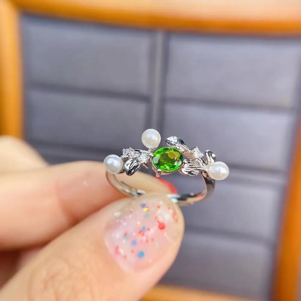 

Best Polular Natural And Real Diopside Ring 925 Sterling Silver Fine Jewelry For Men or Women
