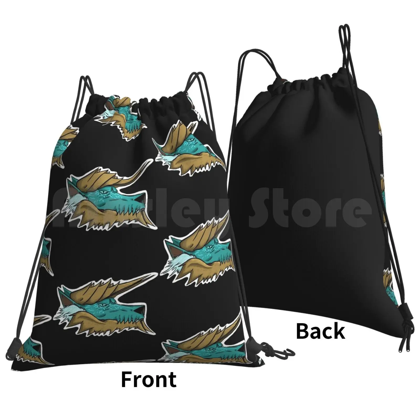 Zinogre Headshot Backpack Drawstring Bags Gym Bag Waterproof Zinogre Monster Hunter Video Game