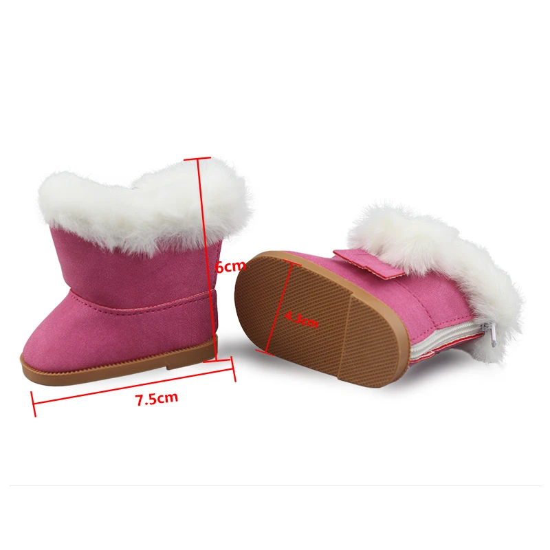 2021 Plush Boots For 45cm American Girl Doll 18 inch Our Generation Girl Doll Shoes