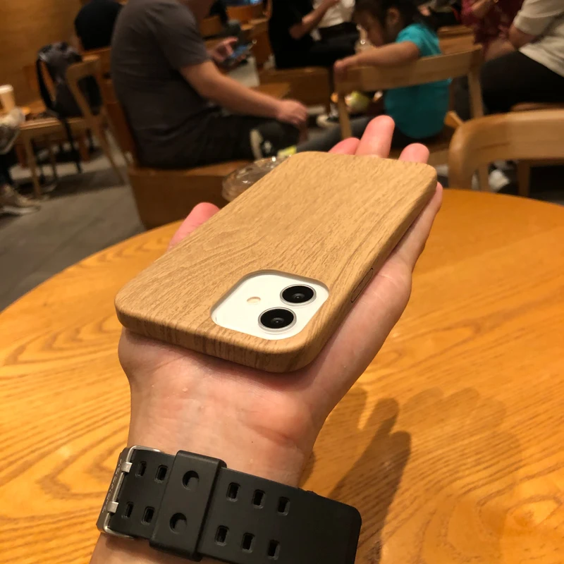 Luxury Wood Grain PU Leather Phone Case For iPhone 12 11 Pro Max Mini XS X XR 7 8 Plus SE 2 Soft TPU Shockproof Protective Cover