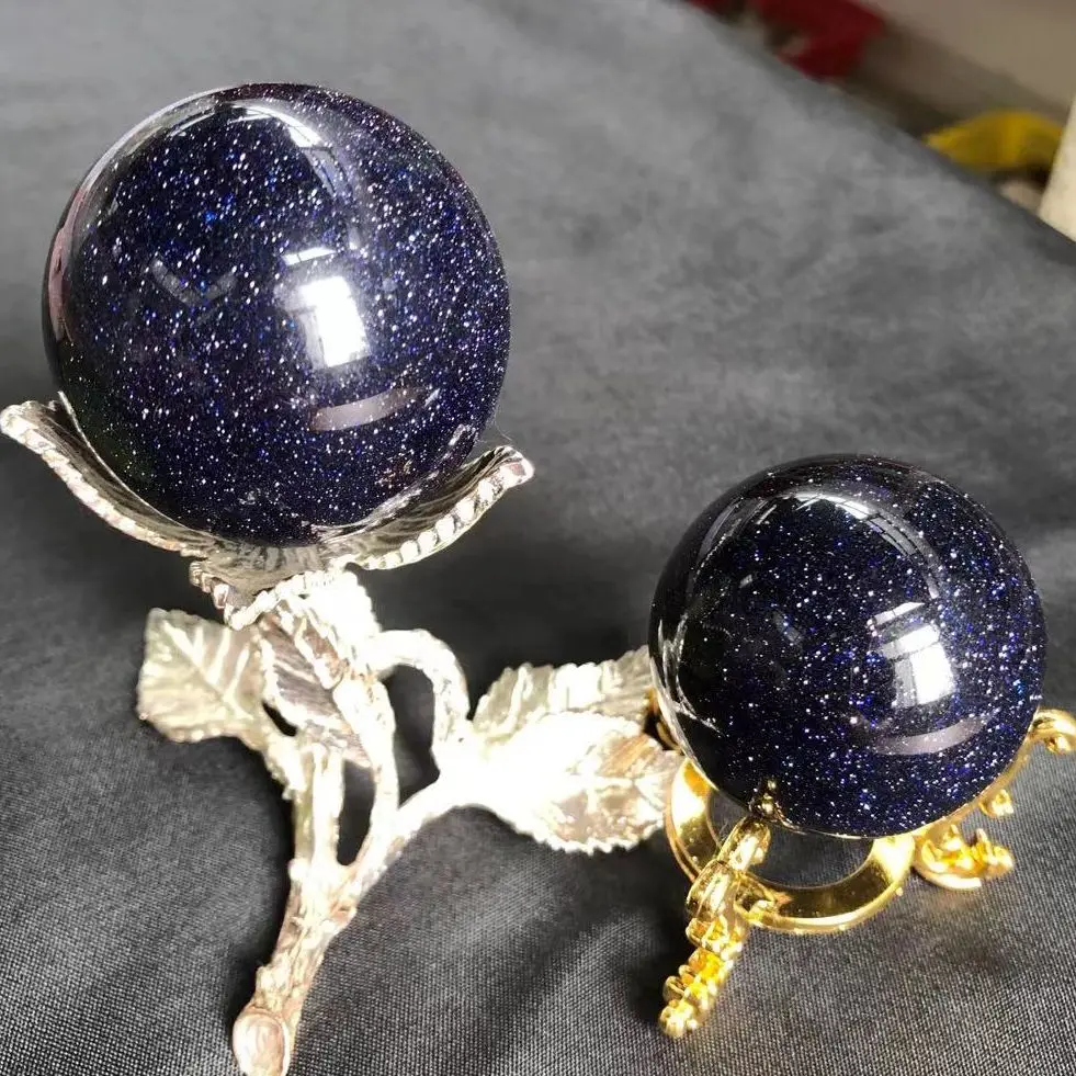 4-4.5cm Crystal quartz polished crystal healing stones Blue sandstone sphere for Home Decoration