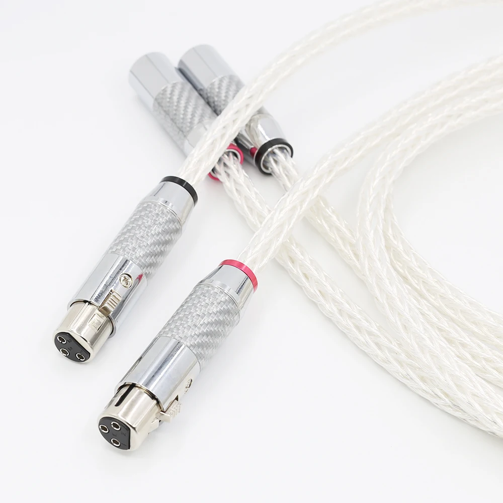 

1Pair 8AG OCC Silver plated XLR Audio cable Balance cable XLR Cable Male to Female M/F Audio Cable