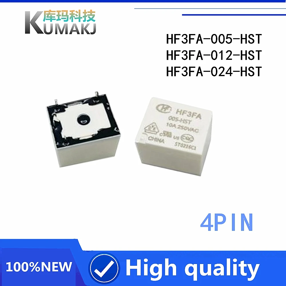 5PCS/LOT New Relay  HF3FA-005-HST  HF3FA-012-HST  HF3FA-024-HST  HF3FA-048-HST  HF3FA 012-HST  HF3FA 024 HST 10A  4PIN 12V 48V