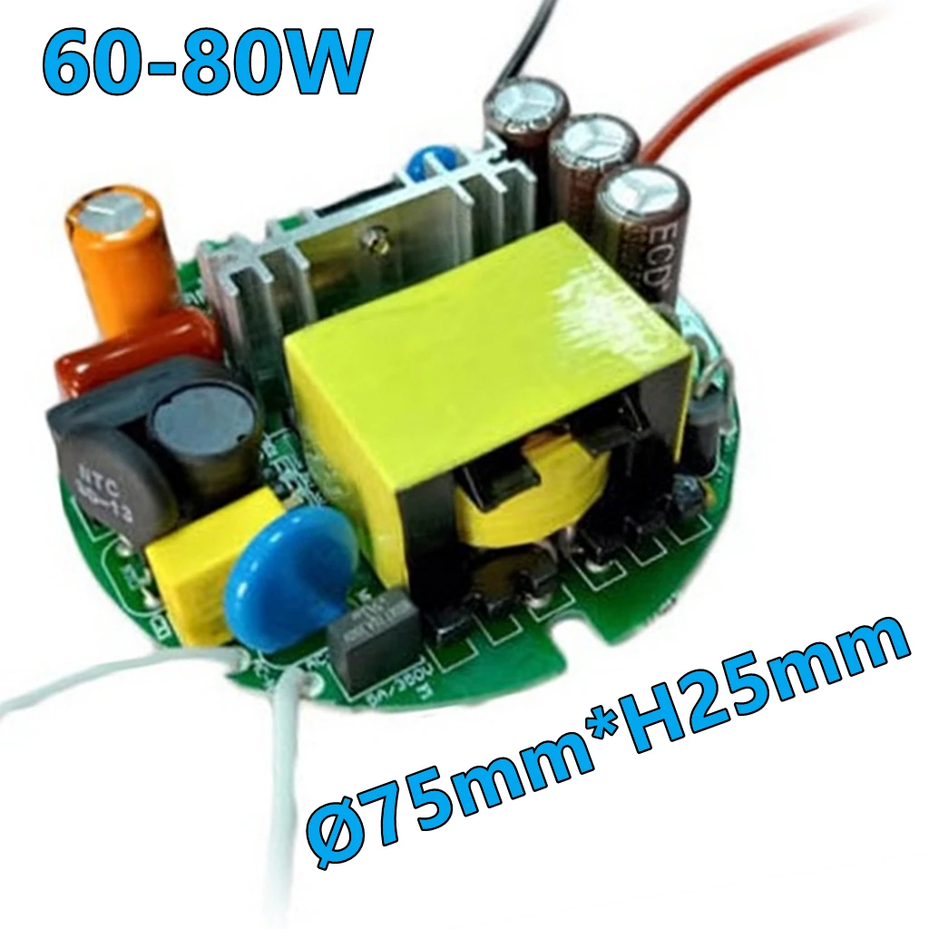 Imagem -02 - Round Led Milho Lâmpada Driver Adaptador Fonte de Alimentação 10w 15w 24w 30w 42w 50w 60w 70w 80w 300ma 500ma 700ma 900ma 1.2a 1.5a 1.8a 2.4a