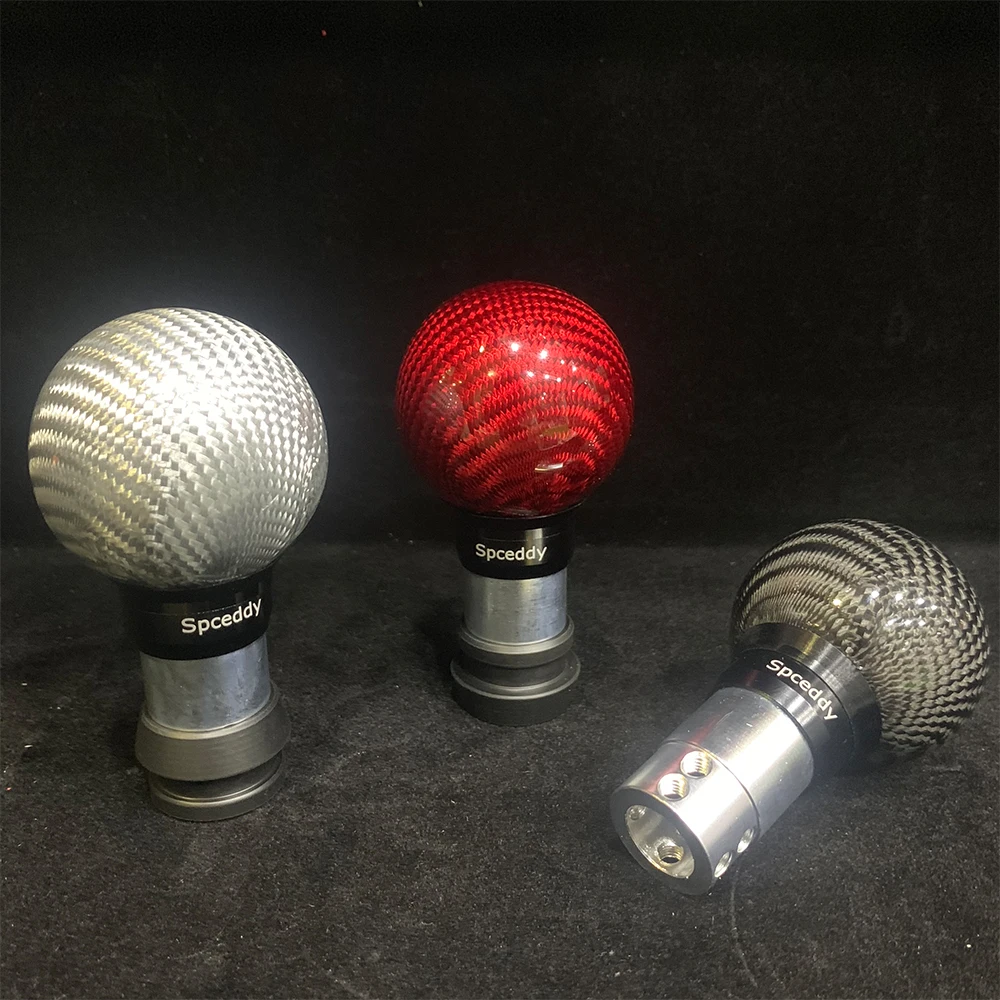 Racing Gear Head Shift Knob Carbon Fiber Press Down To Unlock Shifter Knob Fit For Honda Accord 10th Black Red Silver