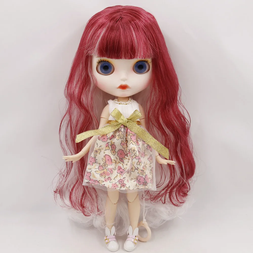 ICY DBS Blyth Doll For No.BL136/2436 red mix white hair Carved lips Matte face with eyebrows Joint body 1/6 BJD