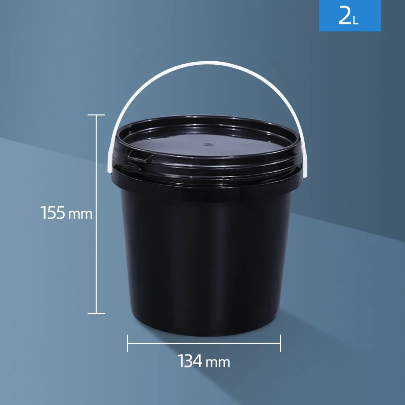 1PCS 2L Food Grade plastic Bucket with Lid and Handle Leakproof Storage container for Liquid Oil Honey BPA Free