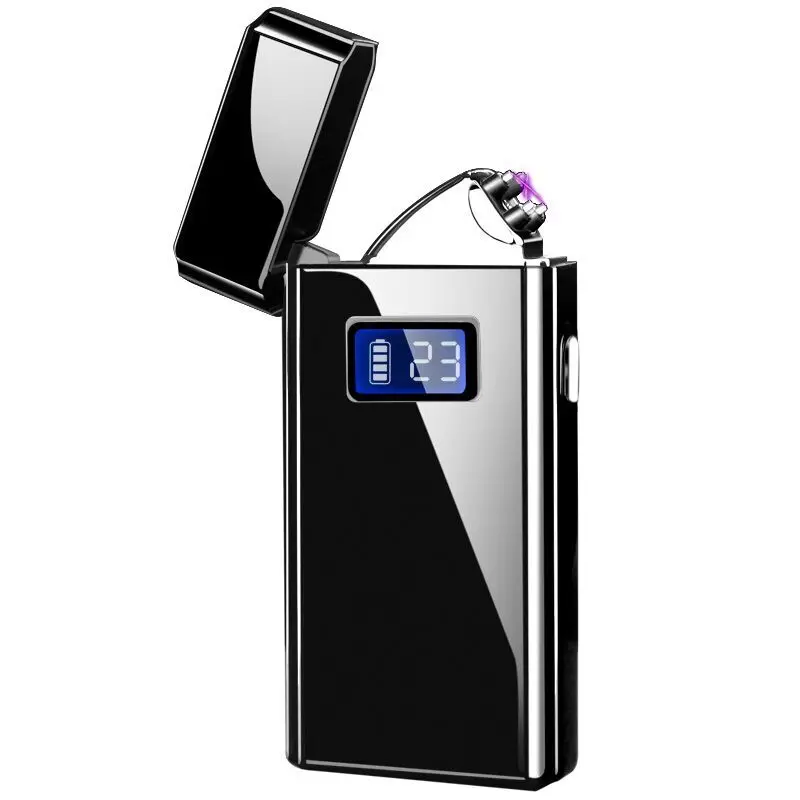 Double Arc Plasma Smart Lighter, Dual Flameless Cigarette, Rechargeable,  Metal Power Display