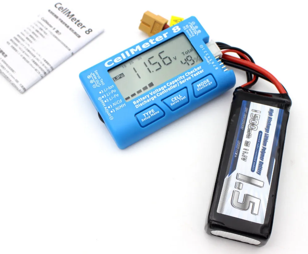 Rc cellmeter 8 AOK can detect 1-8s battery power display, with servo/narrowband servo testing and other functions