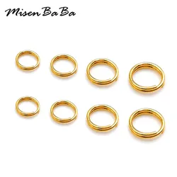 200Pcs/lot Stainless Steel key chains Open Jump Rings Double Loops Gold Color Split Rings Connectors For Jewelry Making
