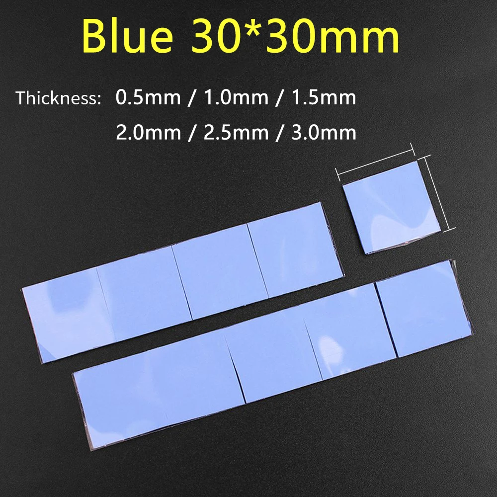 LUXIANZI 20PCS GPU CPU Thermal Pad 0.5mm 1.0mm 1.5mm 2mm High Efficient Conductive Heatsink Cooling Silicone Pad