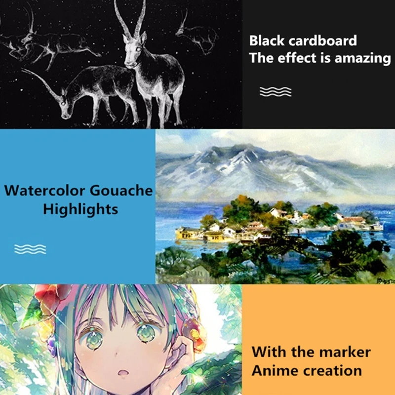 4 قطع قلم تحديد من الذهب الأبيض والفضي باللون الأسود من الورق المقوى علامة رسم كاريكاتير للفنانين مستلزمات مكتبية للمدرسة أدوات مكتبية فنية