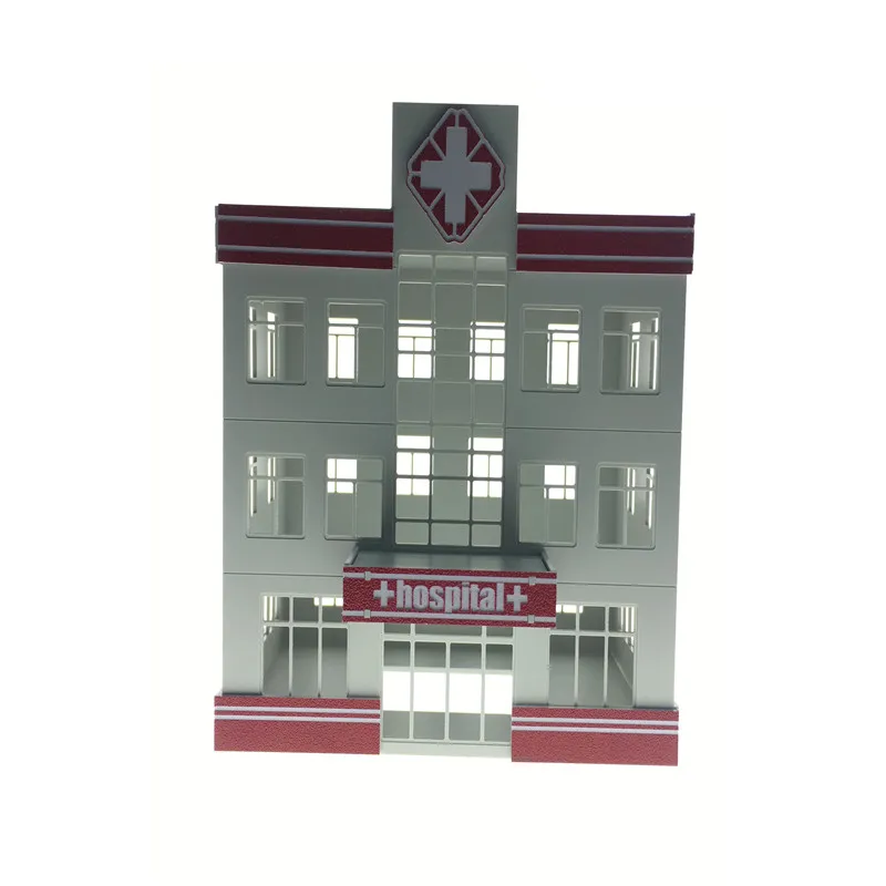 

2pcs/lot Ho Scale Architectural Scene Plastic Model Building Hospital House For Ho Train Layout And Hobby Model Maker