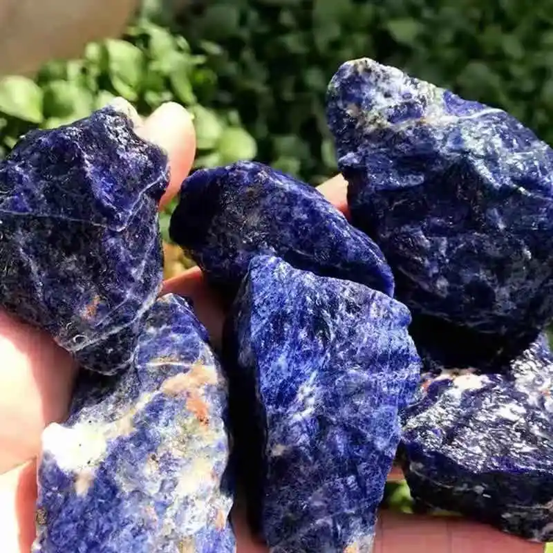 MOKAGY Rough Decorative Natural Crystal Quartz Blue Sodalite Stones 1kg