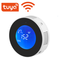 Tuya Wifi Smart Natural Gas Alarm Sensor With temperature function Combustible Gas Leak Detector LCD Display  Smart Life App