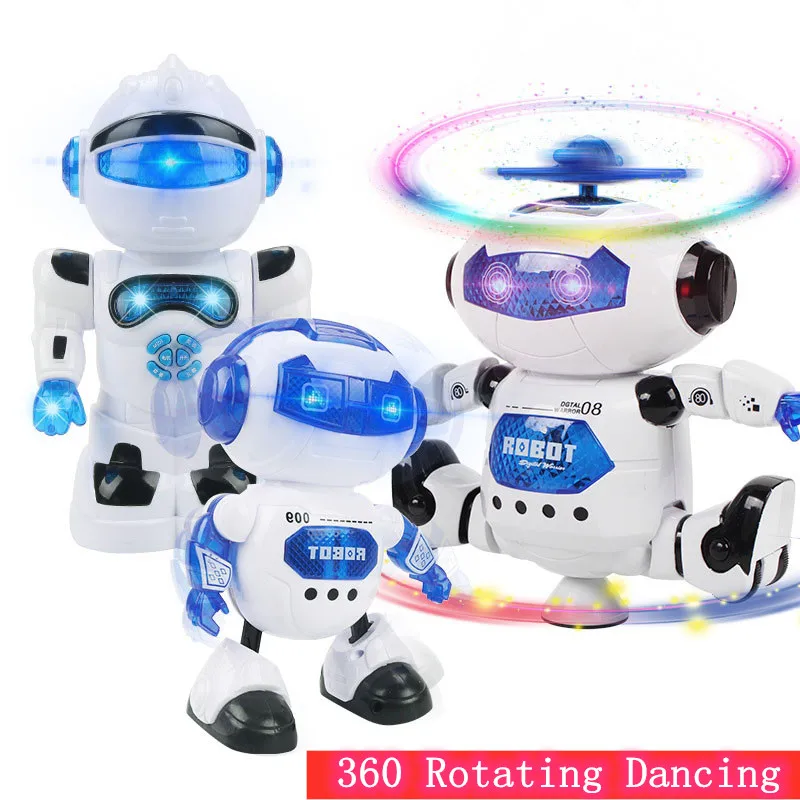 

Electric Robot Toy 360 Degree Rotating Smart Space Dancing Astronaut Robot Toy Figures Funny Music LED Light Creative Robot Toy